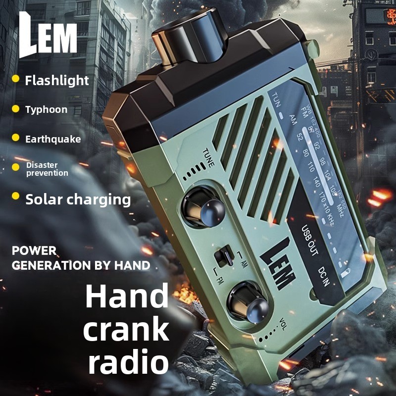 Solar Emergency Charger - Überlebensradio – Notfall-Handkurbel- und solarbetriebener Wetteralarm